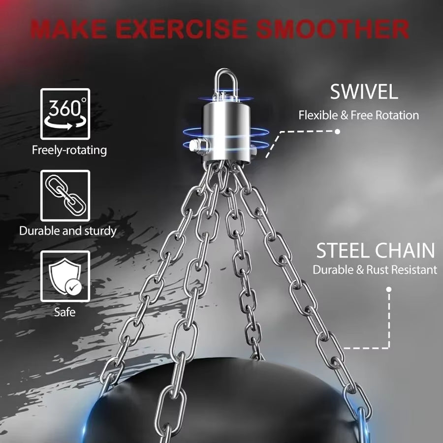 4Ft Heavy Punching Bag Set for Adults with 12 OZ Gloves Perfect for Home Gym Training in MMA Karate Kickboxing and Boxing Unfil