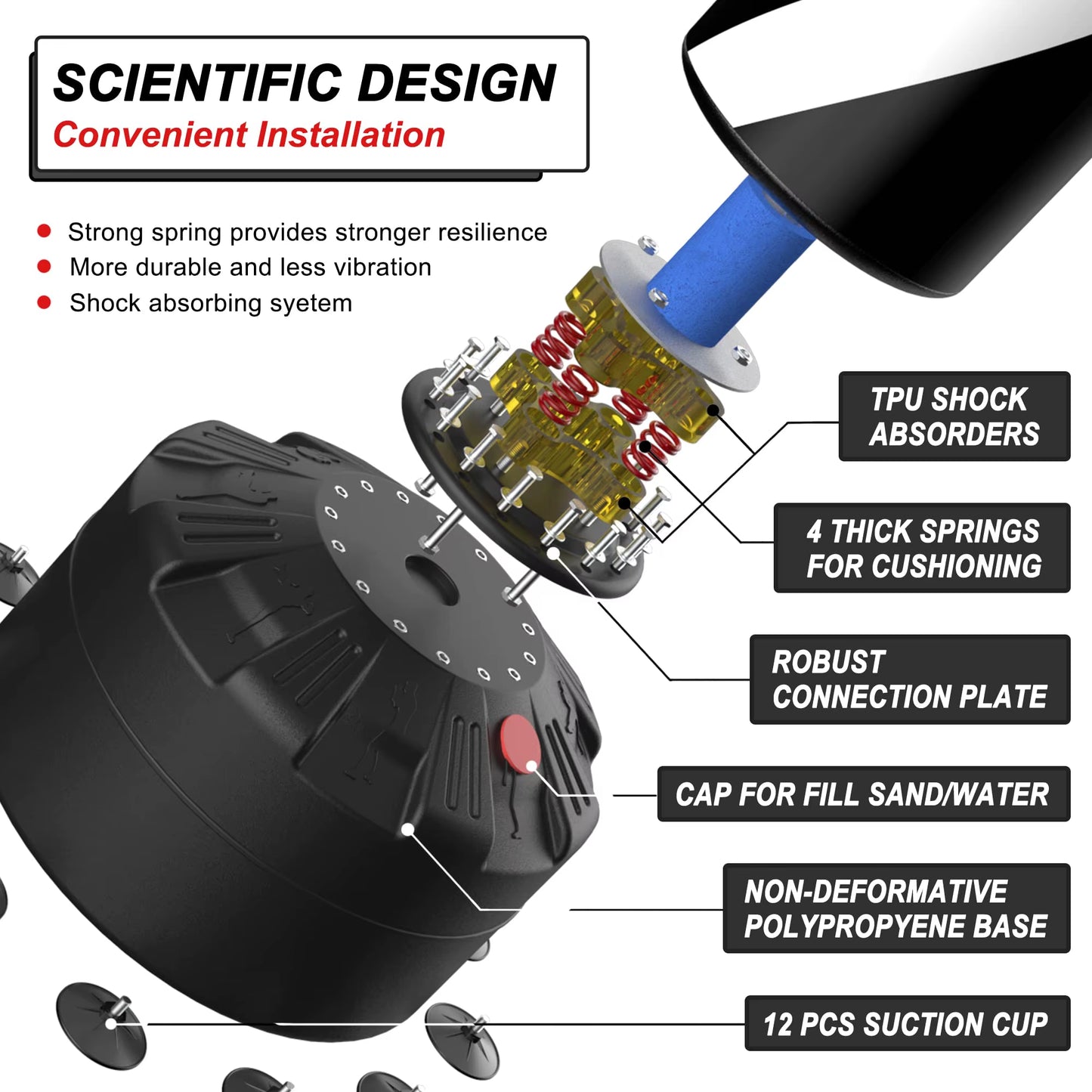 Boxing Column Muay Thai Sanda Tower Boxing Sandbag Standing Boxing Tower Punching Bag for Fighting Heavy Training Boxing Post