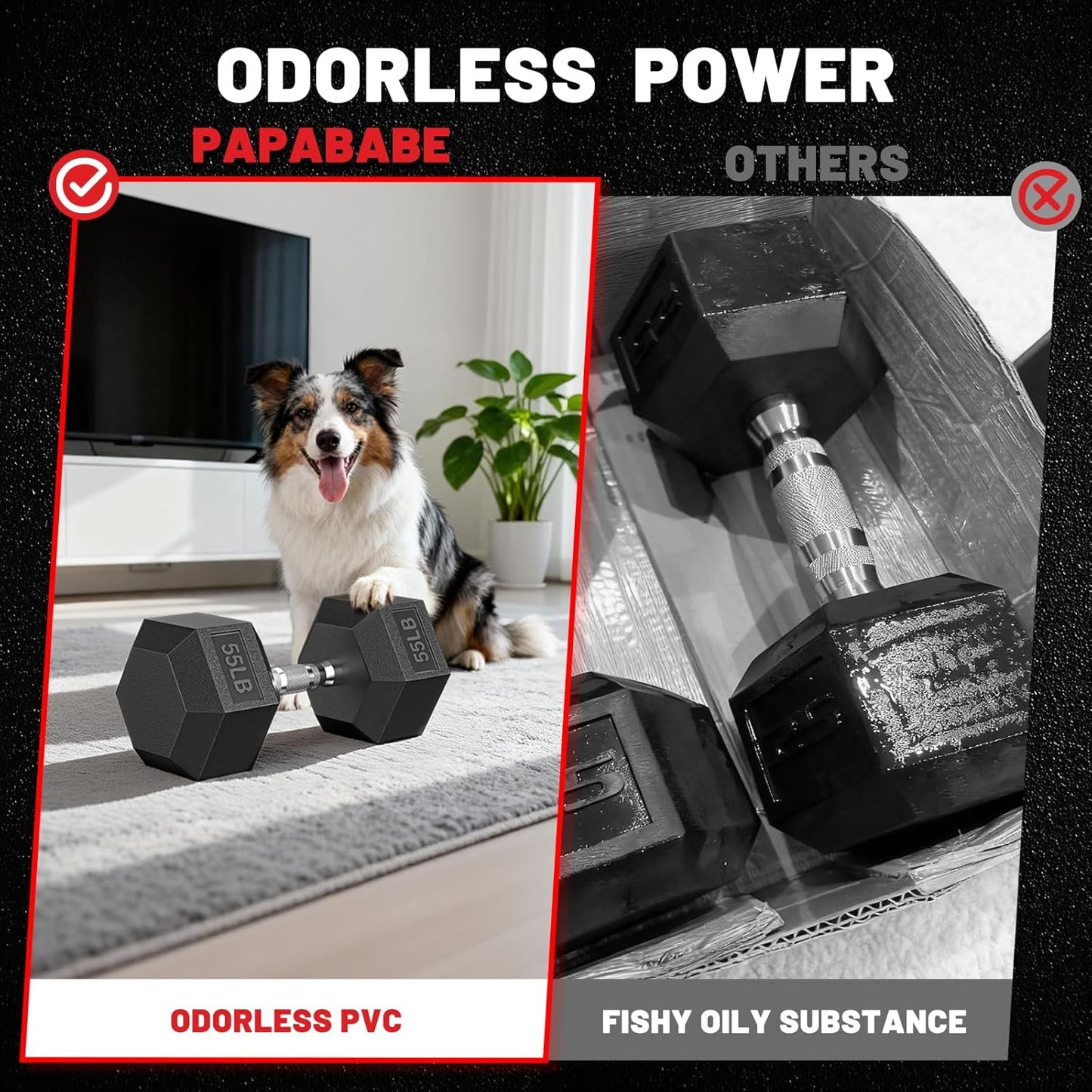 HEX Dumbbell Set 2.5-125Lb, Rubber Encased Home Gym Dumbbells, Exercise & Fitness Weights Dumbbells for Women & Men, Hand Weight for Strength Training