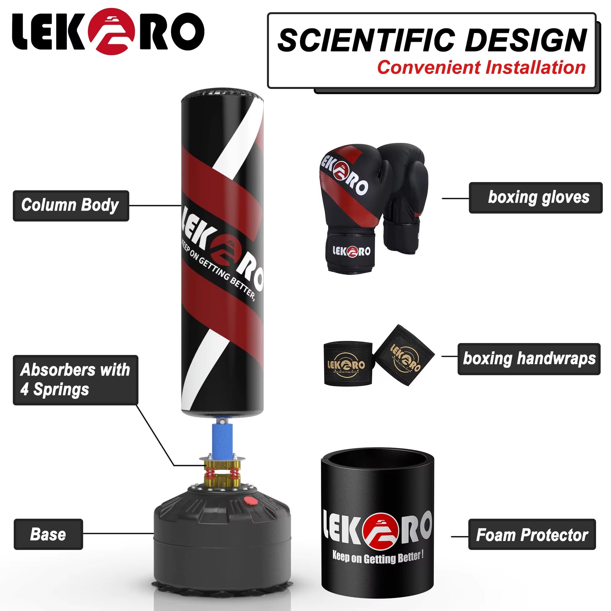 Boxing Column Muay Thai Sanda Tower Boxing Sandbag Standing Boxing Tower Punching Bag for Fighting Heavy Training Boxing Post